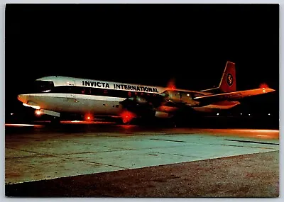 Airplane Postcard Invicta International Airlines Vickers Vanguard 952 GC40 • $3.99