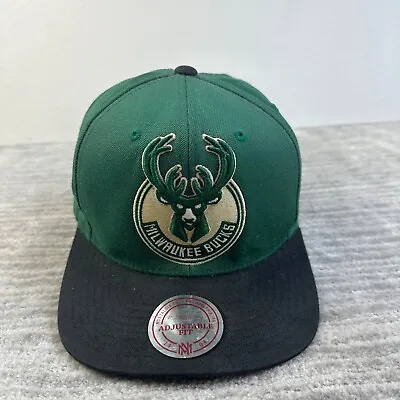 Milwaukee Bucks Snapback Hat Cap Strap Back Green Mitchell & Ness Snap • $12.99