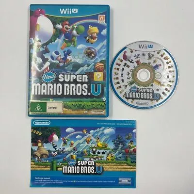 New Super Mario Bros. U Nintendo Wii U Game + Manual PAL 17m4 • $19.95