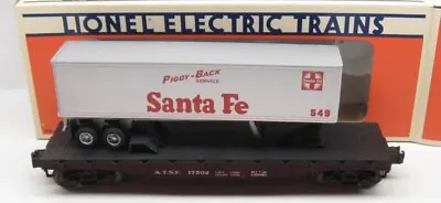 Lionel Santa Fe Flat Car W/ Trailer 6-17502! O Scale O Gauge Std. O Train Tofc • $44.99