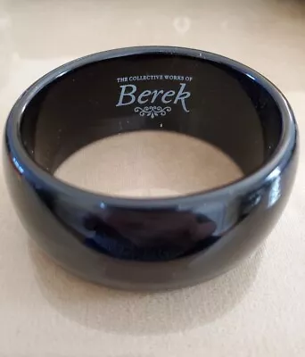 Vintage Berek 1 1/4  Black Shiny Lucite Bangle Bracelet • $16.95