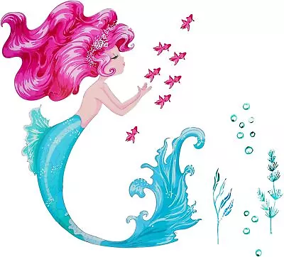 Maydahui Little Mermaid Wall Decal Mermaid Fish Seaweed Bubble Wall Stickers (22 • $15.29