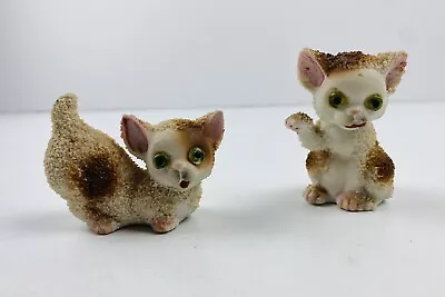 Vintage Spaghetti Sugar Coated Texture Pair Of Kitten Cat Figurines Japan • $29.99