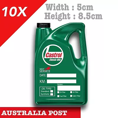 Castrol Classic Oil Change Service Reminder X10 Pack  Cars Vans Ute Stickers • $15