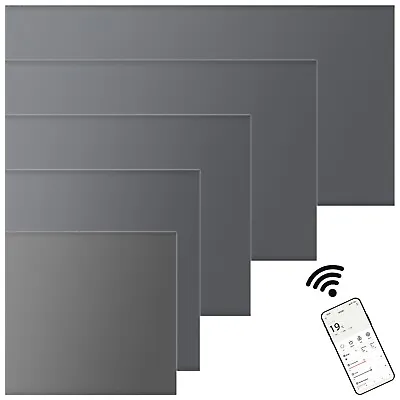 Mylek Slimline WIFI Panel Heater Electric Charcoal Grey ECO Wall Mounted Space • £89.99