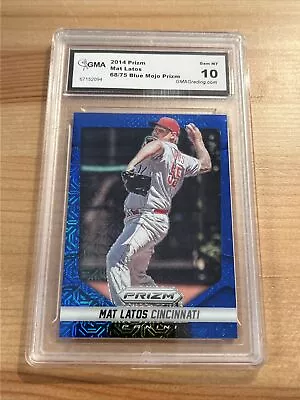 2014 Panini Prizm Blue Mojo Prizm /75 Mat Latos #23 GMA 10 GEM-MINT • $40