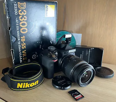 Nikon D3300 24.2MP Digital SLR + AF-S DX VR II 18-55mm Lens+ 32GB MEMORY CARD! • $350