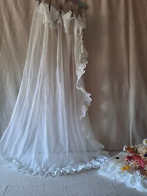 £24.99 • Buy Pair Vtg 70's Cafe Net Curtain Frilly Ruffle Kitchen Boudoir Prop Kitsch Lace!!