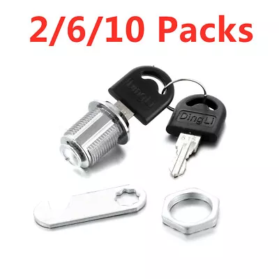 2/6/10Pcs 20mm Cylinder Cam Key Locks Tool Box File Cabinet Desk Drawer • $8.49