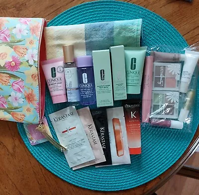 New Clinique + Ulta+Kerastase+ Bath Body Work 19 Piece Set & Bag. Free Gift Incl • $10.50