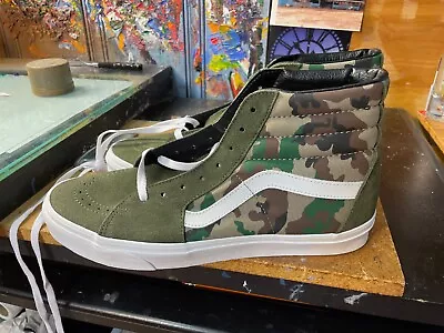 Vans Sk8-Hi Camo Olive Green Camouflage Suede  Size US 11.5 Men New VN0005U9Y33 • $65.99