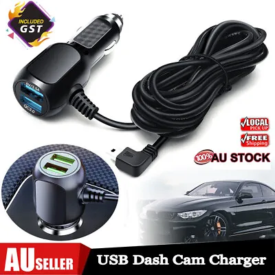 Dash Cam 2 In 1 Car Charger Double USB Fast Charging Laptop Lighter Power Cable • $14.02