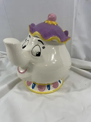 VTG  Disney Beauty Beast Mrs Potts Teapot Ceramic Treasure Craft 11” Cookie Jar • $29.99