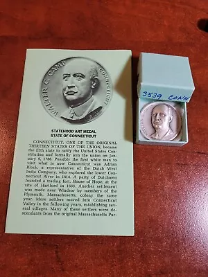 Medallic Art Company Connecticut Statehood Silver Medal Walter C. Camp • $32