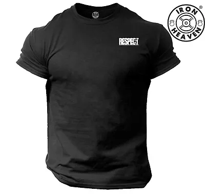 Respect T Shirt Pocket Gym Clothing Bodybuilding Weight Training Workout MMA Top • £10.99