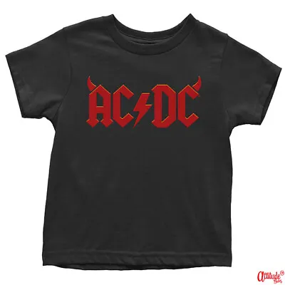 ACDC Baby & Toddler T Shirts-Official-ACDC Horns Baby Sizes & Kids Tee Shirts • £14