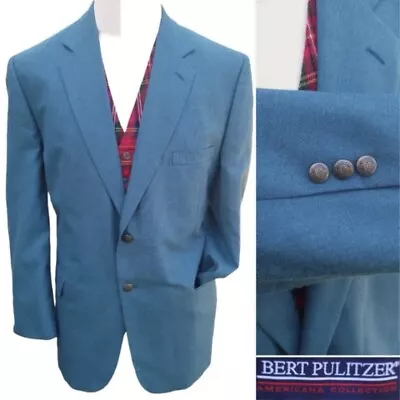 Vintage Masters Green Mens 46R Blazer Gold Buttons Pulitzer Sport Jacket Portly • $48.09