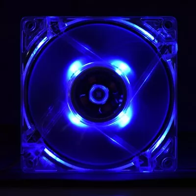 80mm LED Light 12V 4Pin Mute PC Case Cooling Fan Computer Cooler Blue NGF • $8.96