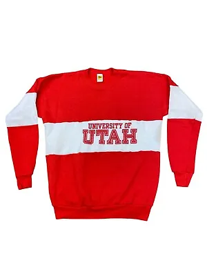 Vintage University Of Utah Utes Velva Sheen Sweatshirt Size Xl • $38.99