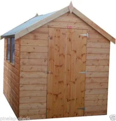 Pinelap Wooden Garden Shed Apex Roof Timber Hut Fully T&G Factory Seconds Cheap • £525