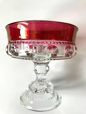 Ruby Kings Crown Compote Footed Vintage Indiana Glass • $5.29