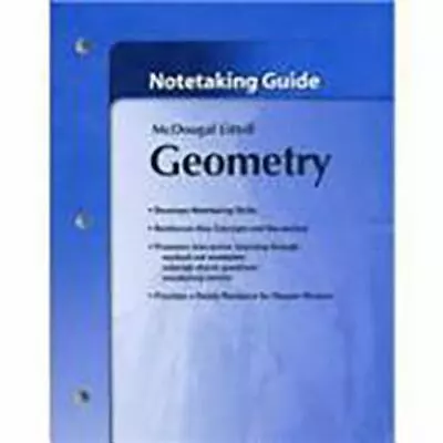 Holt McDougal Larson Geometry: Notetaking Guide By MCDOUGAL LITTEL • $5.91