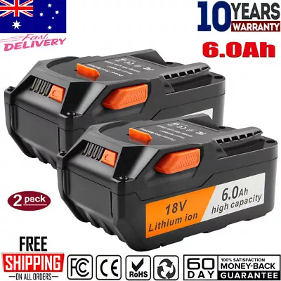 2X For AEG 18V 6.0Ah Lithium Ion Battery Pro L1830R L1815R B1820R Ridgid R840083 • $71.99