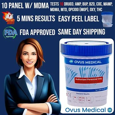 Drug Test Kit 10-Panel Drug Test Cups  (PK/10) FDA Waived  Results In 5 Minutes • $51.31