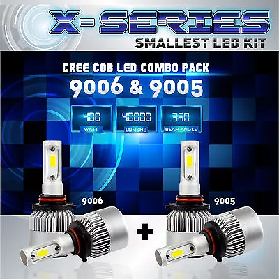 9006 9005 4PCS LED Total 400W 40000LM CREE Headlight High 6000K White Kit - (A) • $29.79