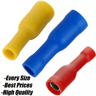 £2.23 • Buy Red Blue Yellow Bullet Receptacle Terminals Brass Connector Cable Crimp Wire 