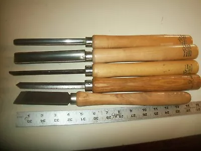 5 Vintage Wood Turning Chisels 4 Buck Bros (Brothers)  & 1 Delta From Wood Lathe • $29.99