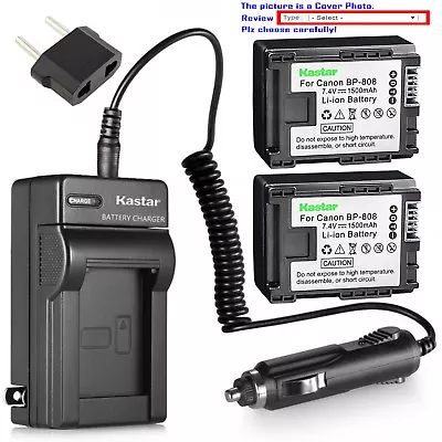 Kastar Battery AC Charger For Canon BP-808 CG800 Canon VIXIA HF M300 Camcorder • $6.99