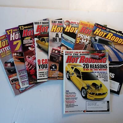 Lot Of 9 POPULAR HOT RODDING Magazine 2005 Mustang Hot Rod Cams Racing Cars Vtg • $12