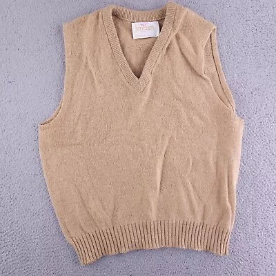 Vintage Jantzen Sweater Mens Medium Brown Wool Made In USA Vest Sleeveless • $14.95