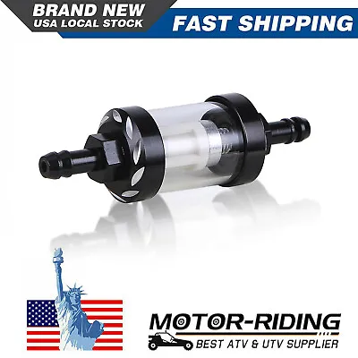 Black 5/16  8mm Inline Gas Fuel Filter Universal Reusable Washable Motorcycle US • $7.95