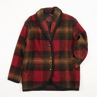 £69.99 • Buy Vintage Woolrich Wool Plaid Jacket Checked Coat Made In The USA 2538