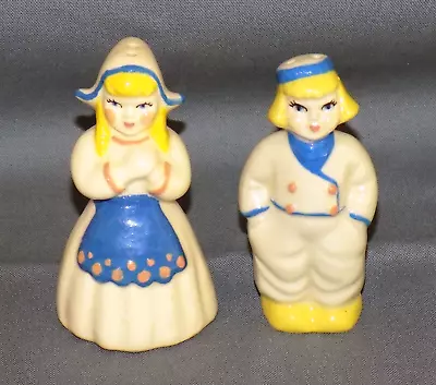 Vintage Dutch Boy & Girl Salt & Pepper Shakers Ceramic Arts Studio 3  T • $5.59