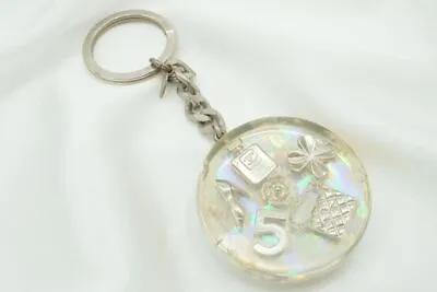 CHANEL 97P Keychain Holder Bag Charm Camellia Matelasse No.5 COCO Silver 7754k • £196.01