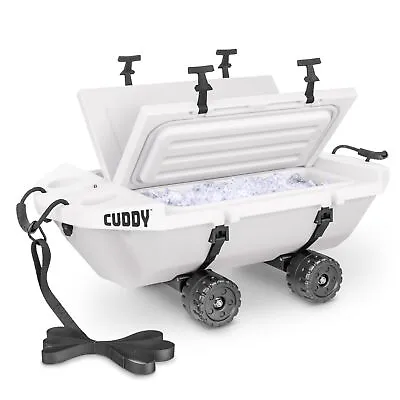 Cuddy 40 QT Floating Coolerwith Cuddy Crawler Wheel Kit - White • $299.99