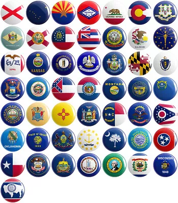 £0.99 • Buy USA State Flag BUTTON PIN BADGES 25mm 1 INCH - United States Of America