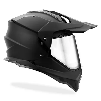 NWT DOT Dual Sport MX Motocross Helmet Dirt Bike ATV Matte Black Snowmobile  • $119.95