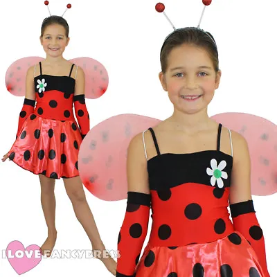 Girl's Ladybug Costume Insect Fancy Dress Lady Bird Child's Outfit Book Week  • £15.99