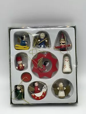 Holiday Time 10 Mini Wood Christmas Ornaments • $7.99