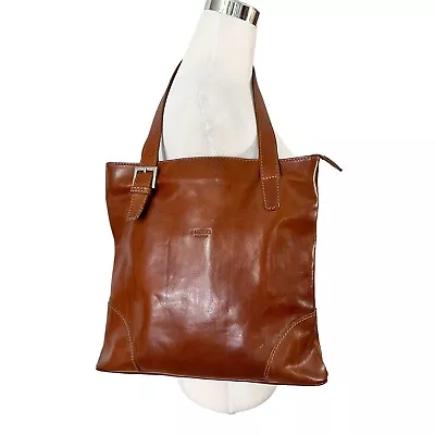 I Medici Firenze Purse Brown Leather Satchel Shoulder Bag Vintage Made In Italy • $99.99