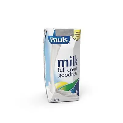 Pauls UHT Full Cream Milk 200ml X 24 | Bnb Supplies • $33.39