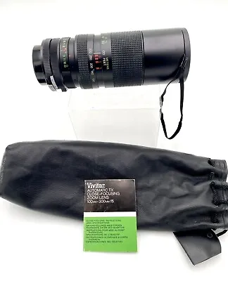 Vivitar 100-300mm Zoom F5 Auto Zoom PK Mount Lens For SLR Cameras Clean W/Case • $17.99