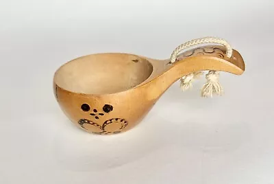 Vintage Norwegian Hand Painted Wooden Drinking Spoon Ladel • $30