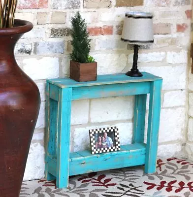 Turquoise Rustic Side Table • $109.99