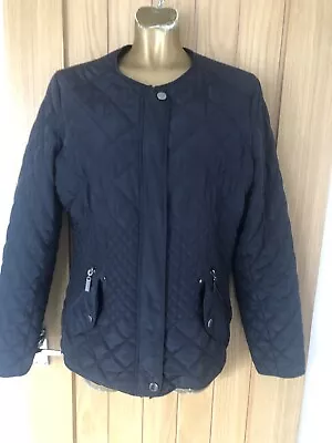 Maine Navy Blue Padded Zip Up Jacket Size 14 • £12