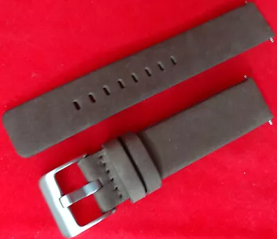 New Mens Brown Genuine Leather 18mm Watch Band Satin Nickel Buckle Matte Finish • $7.99